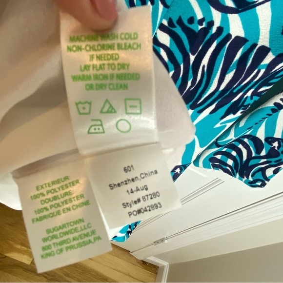 LILLY PULITZER Devina Shift Turquoise Dress in I’m Game Zebra Print Wome… - Picture 13 of 13